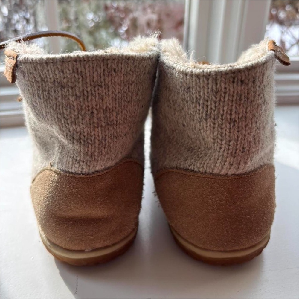 Minnetonka Cozy Knit and Suede Moccasin Boots - Picture 5 of 8